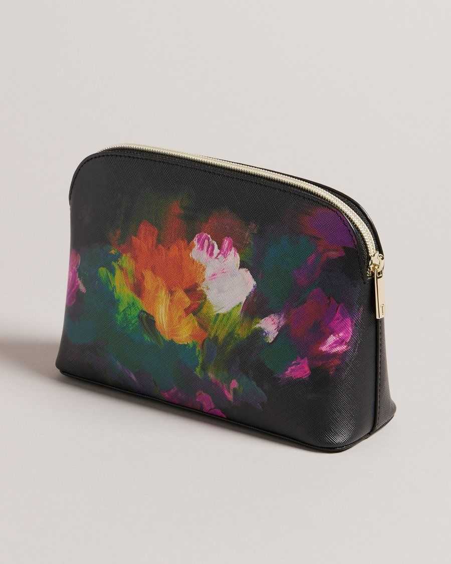 Ted Baker Perycon Art Print Makeup Bag Black | 95763-JNRP