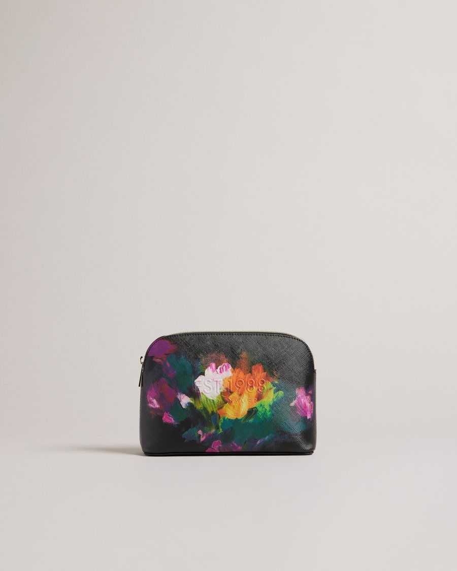 Ted Baker Perycon Art Print Makeup Bag Black | 95763-JNRP