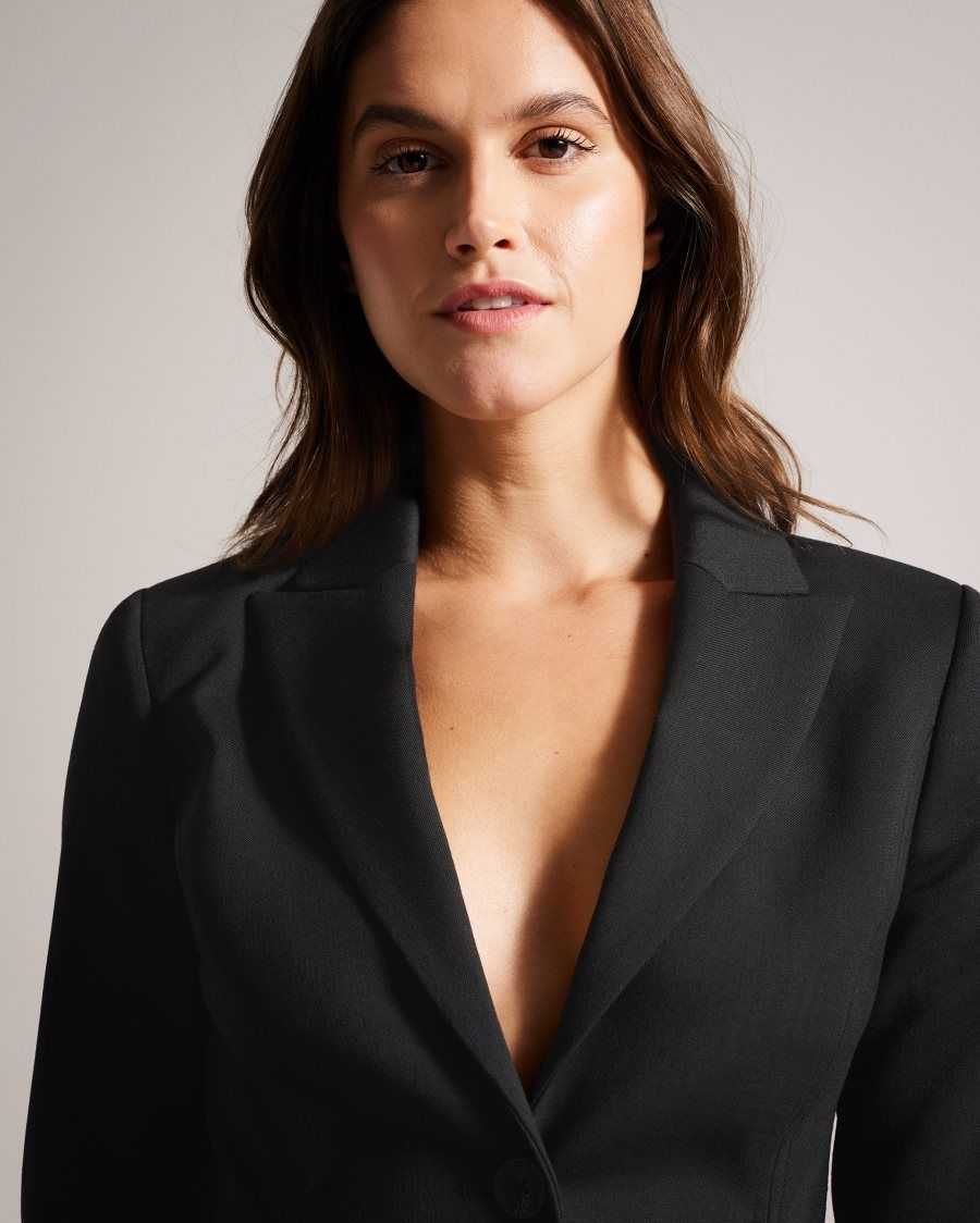 Ted Baker Philiya Peplum Waist Suit Jacket Black | 24985-IVFL