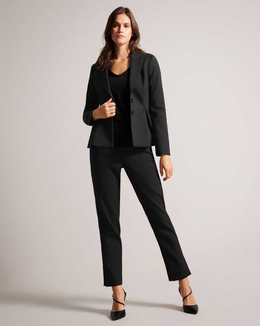 Ted Baker Philiya Peplum Waist Suit Jacket Black | 24985-IVFL