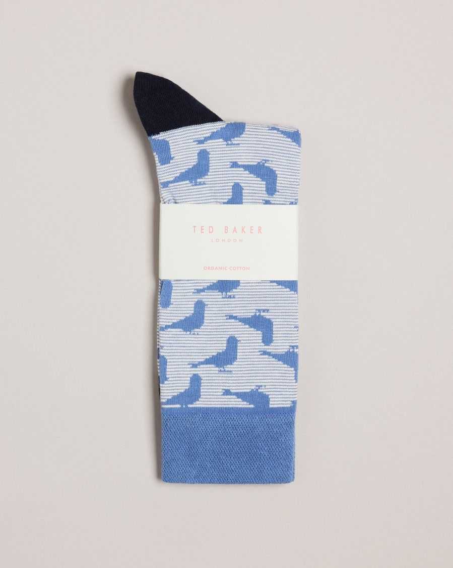 Ted Baker Pidgsok Pigeon Print Socks Blue | 56320-LNFH