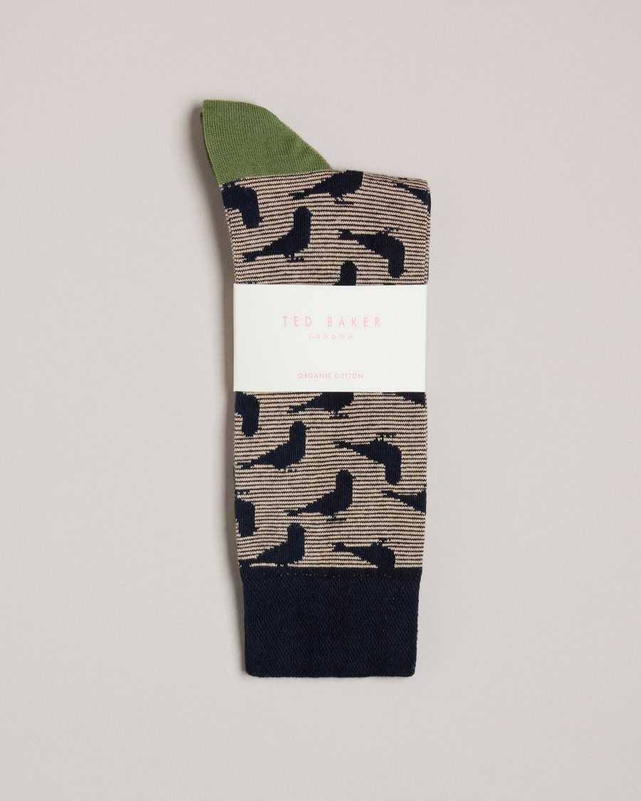 Ted Baker Pidgsok Pigeon Print Socks Dark Navy | 35091-IBRM