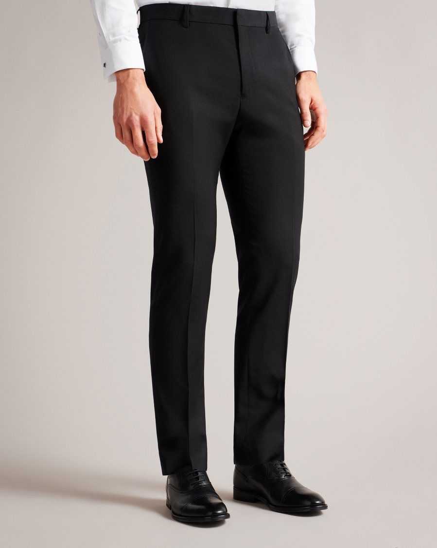 Ted Baker Pinets Slim Fit Tuxedo Suit Trousers Black | 93624-ZLBS