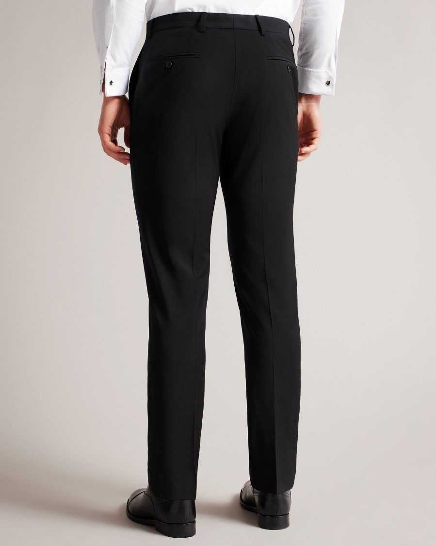 Ted Baker Pinets Slim Fit Tuxedo Suit Trousers Black | 93624-ZLBS