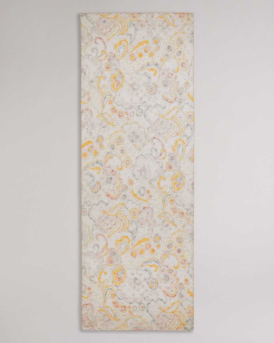 Ted Baker Pondree Paisley Silk Blend Scarf Ivory | 14659-JPQX