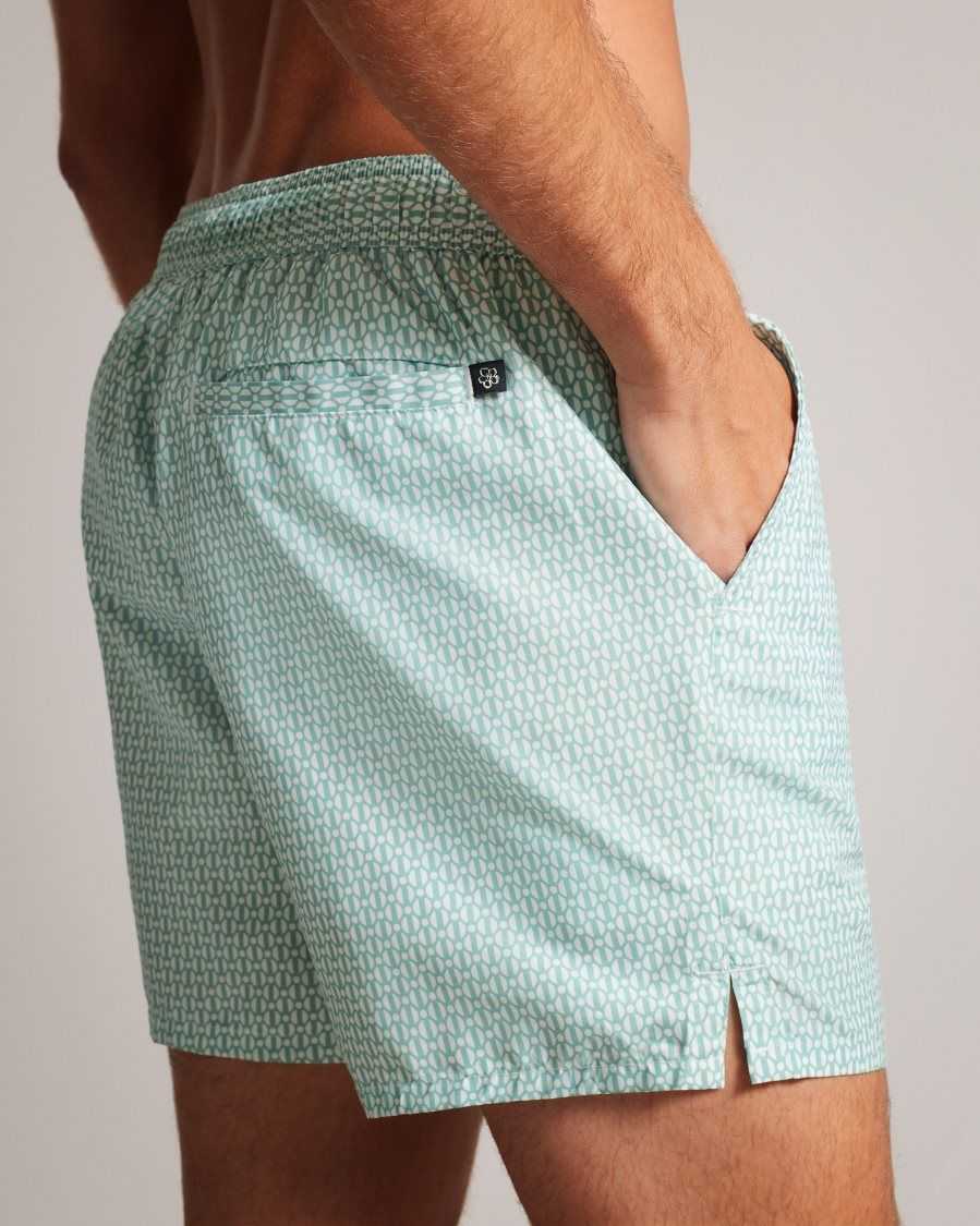 Ted Baker Popov Geometric Swim Shorts Mint | 63295-REPT