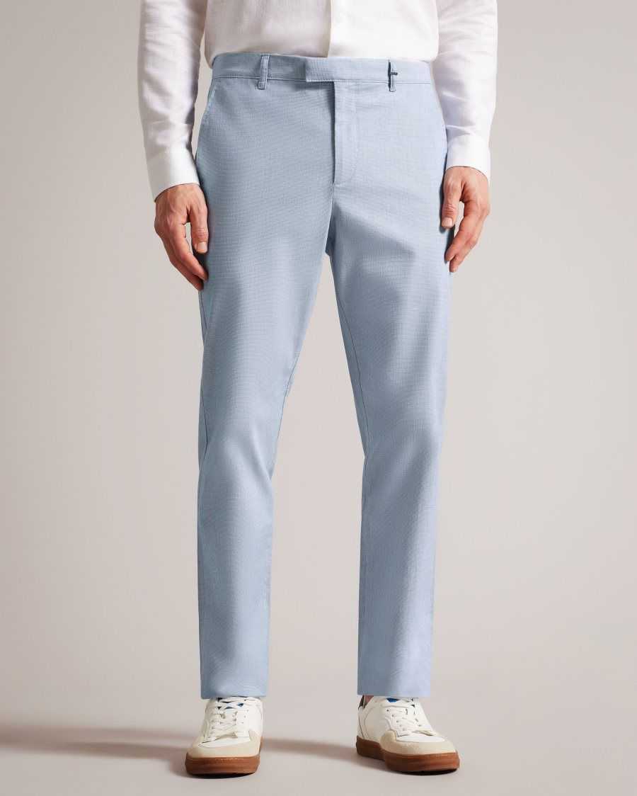 Ted Baker Portmay Slim Fit Dogtooth Trousers Blue | 69827-BADP