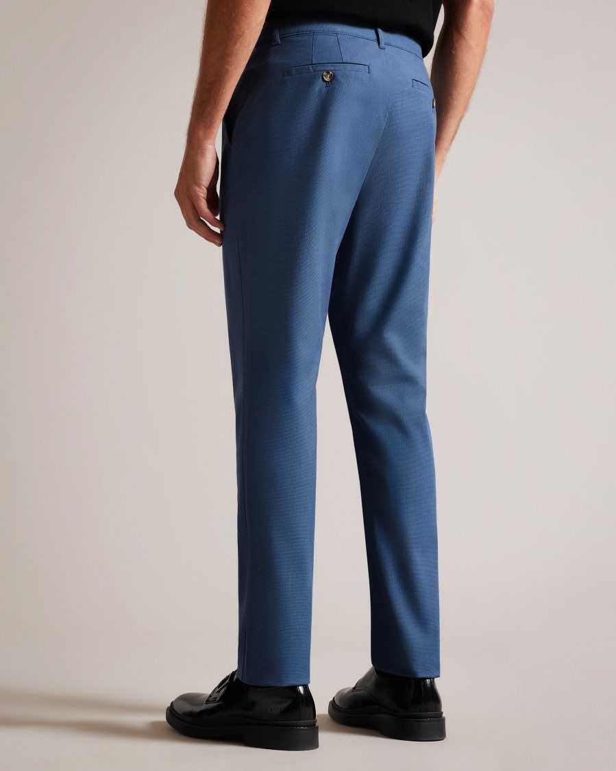 Ted Baker Portmay Slim Fit Dogtooth Trousers Navy | 68213-NQGP