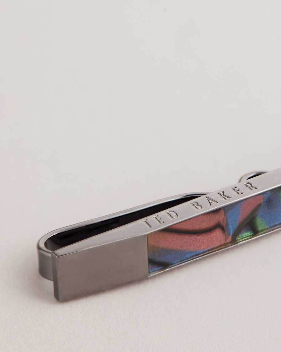 Ted Baker Presbar Marbled Tie Bar Gunmetal Colour | 32148-BFDC