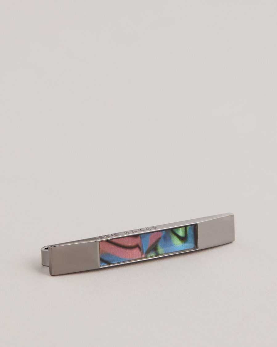 Ted Baker Presbar Marbled Tie Bar Gunmetal Colour | 32148-BFDC