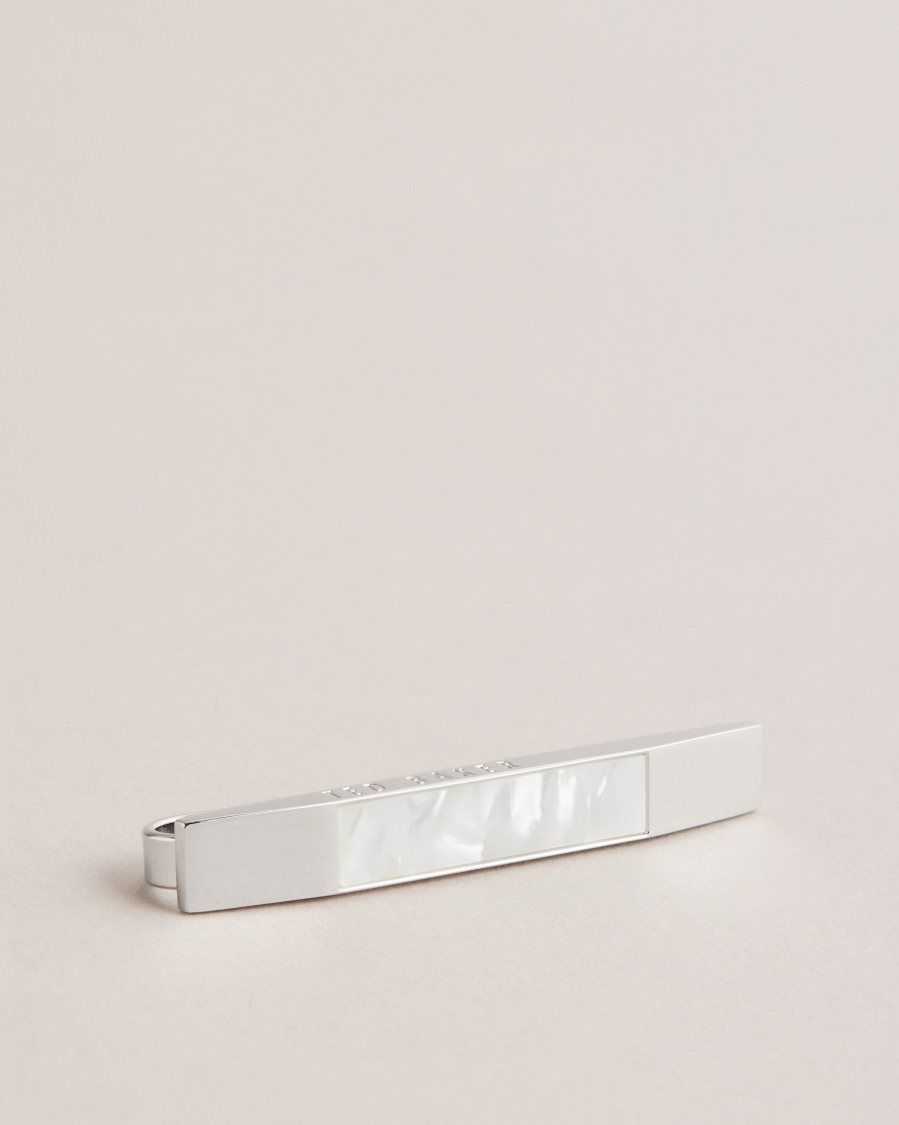 Ted Baker Presbar Marbled Tie Bar Silver Colour | 26410-POQL