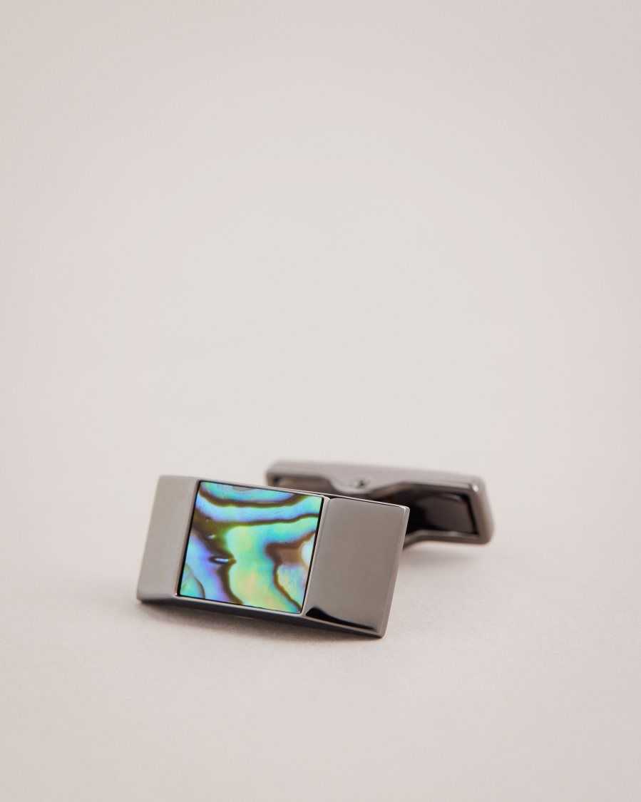 Ted Baker Presus Geometric Cufflinks Gunmetal Colour | 51073-JVCK