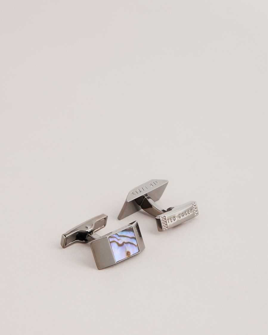 Ted Baker Presus Geometric Cufflinks Gunmetal Colour | 51073-JVCK