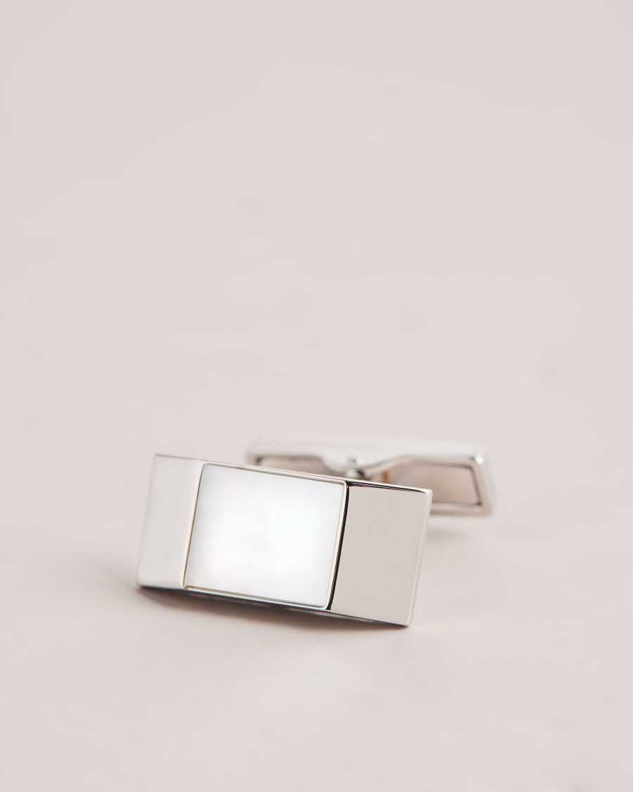 Ted Baker Presus Geometric Cufflinks Silver Colour | 43276-WTMH