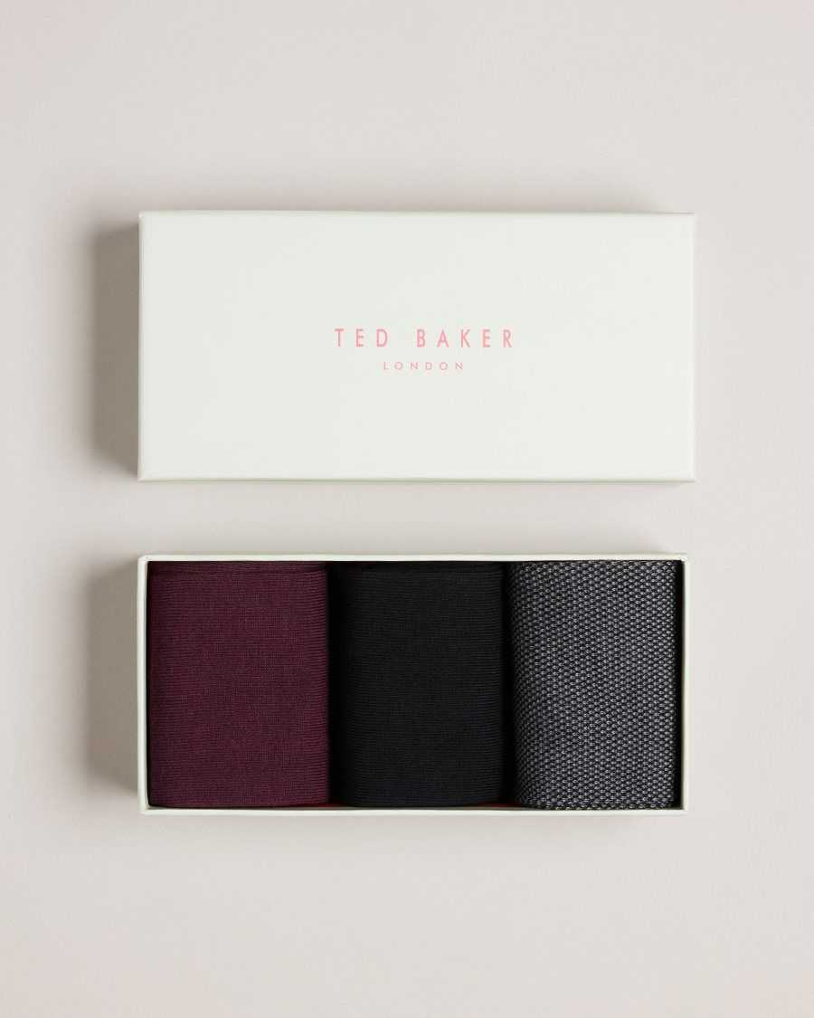 Ted Baker Prezzie Three Pack Of Assorted Socks Assorted | 58129-PTJL