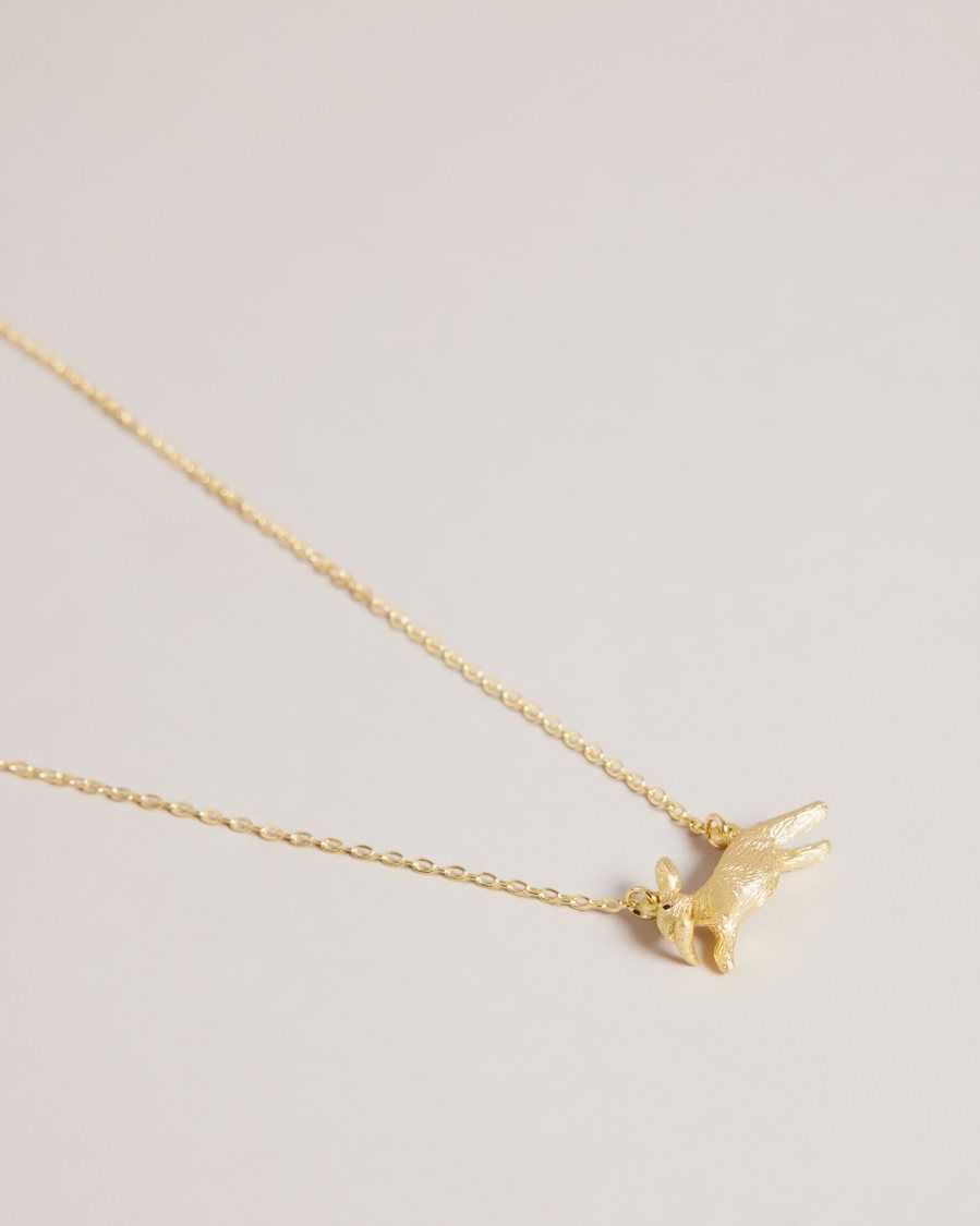 Ted Baker Rabsa Rabbit Pendant Necklace Gold Colour | 32517-FSZP