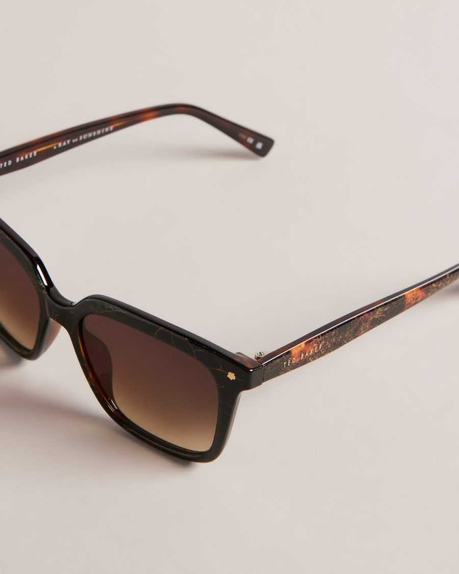 Ted Baker Ramonat Classic Square Frame Sunglasses Tortoiseshell | 67283-BLAC