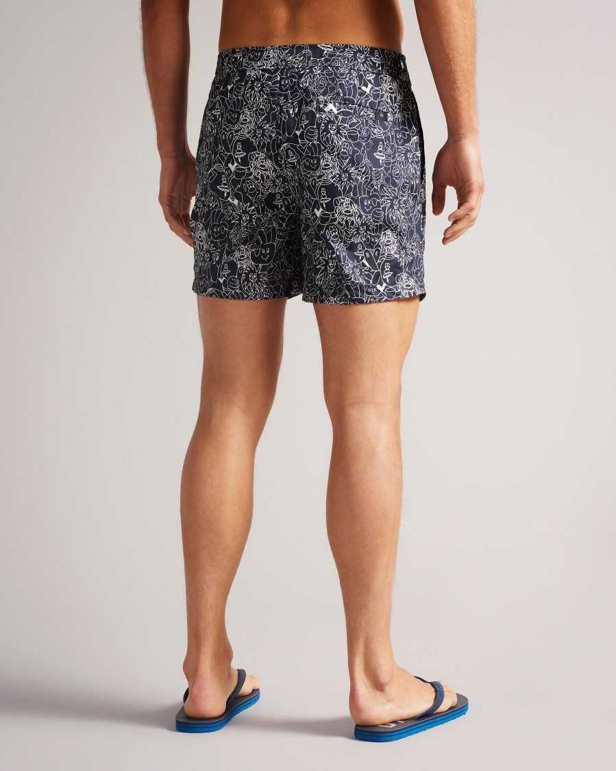 Ted Baker Ramsgat Character Graphic Swim Shorts Dark Navy | 03529-IPVR