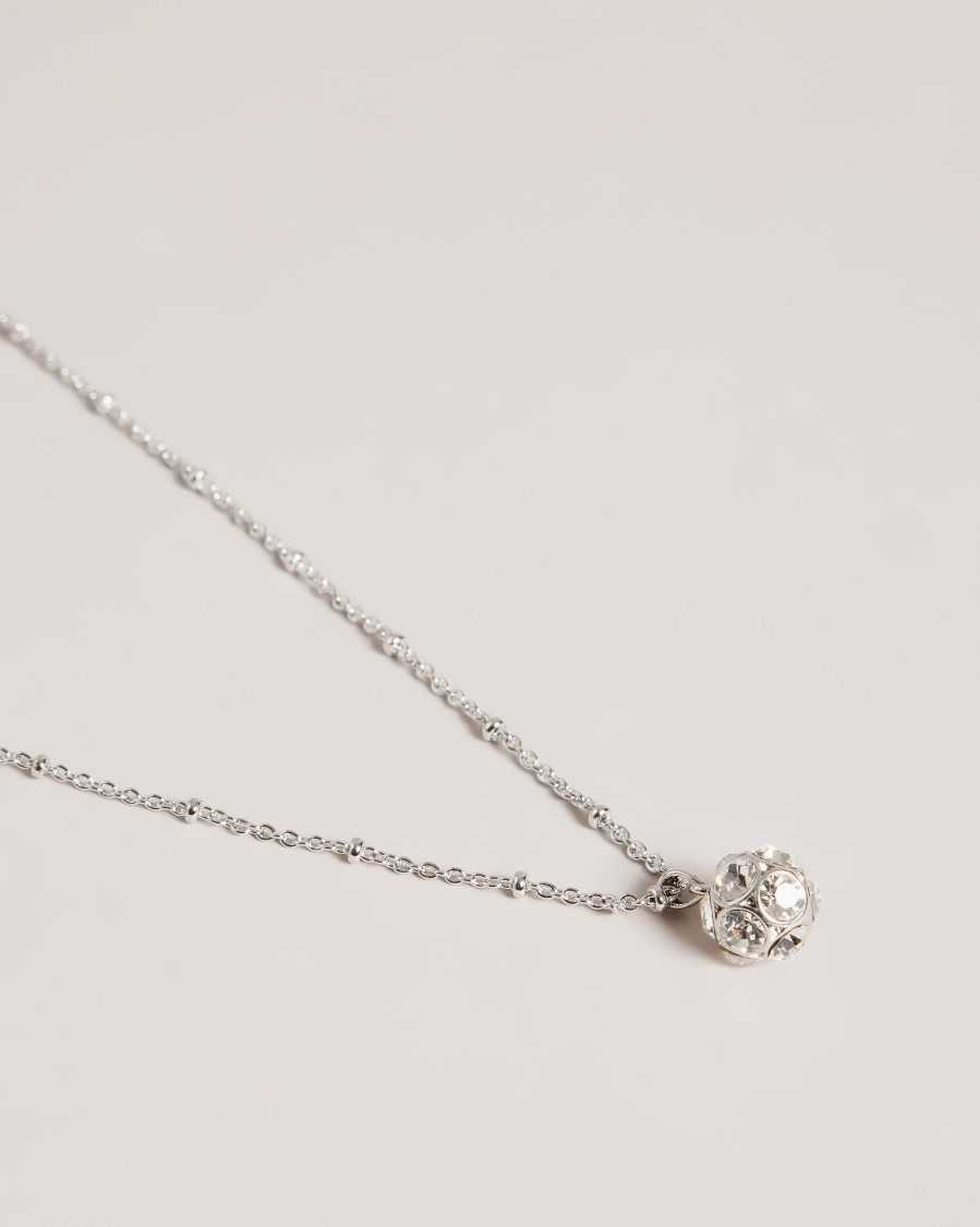 Ted Baker Ravela Crystal Pendant Necklace Silver Colour | 17693-JFWL