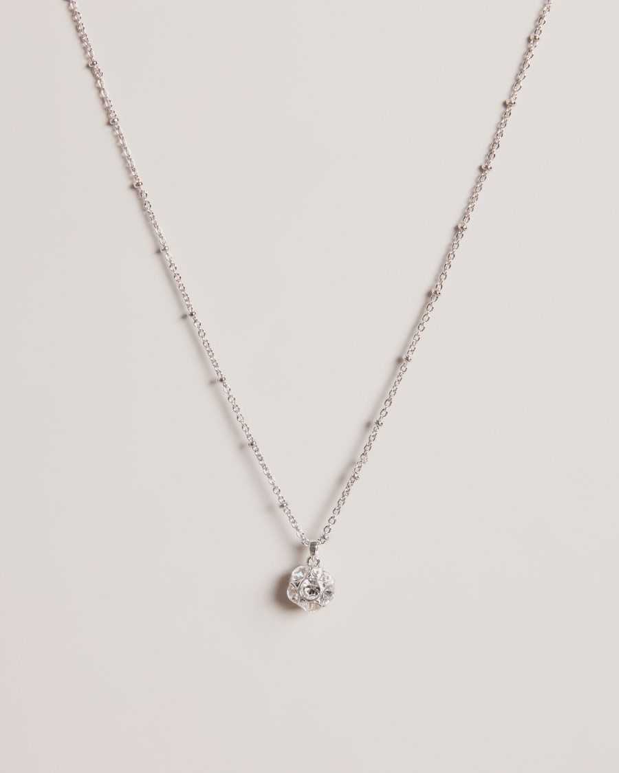 Ted Baker Ravela Crystal Pendant Necklace Silver Colour | 17693-JFWL