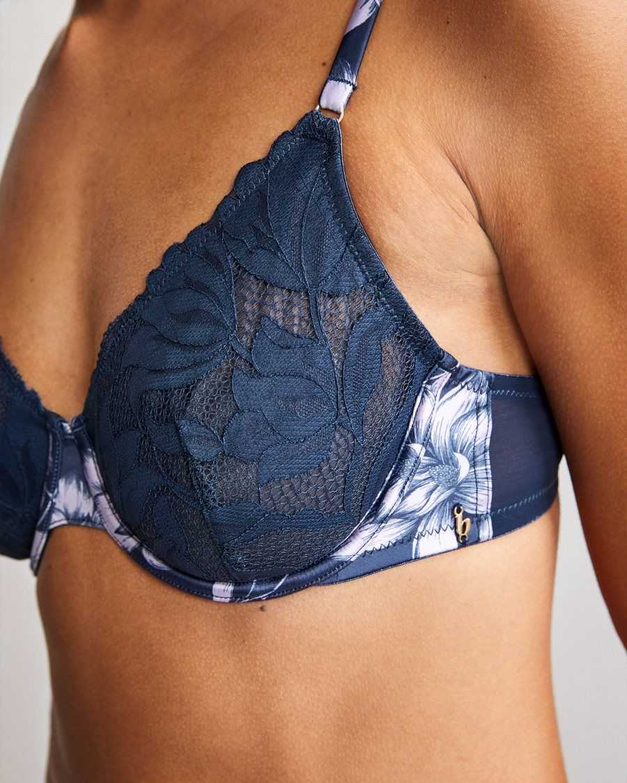 Ted Baker Refa Underwired Lace Bra Navy | 48561-FIVL