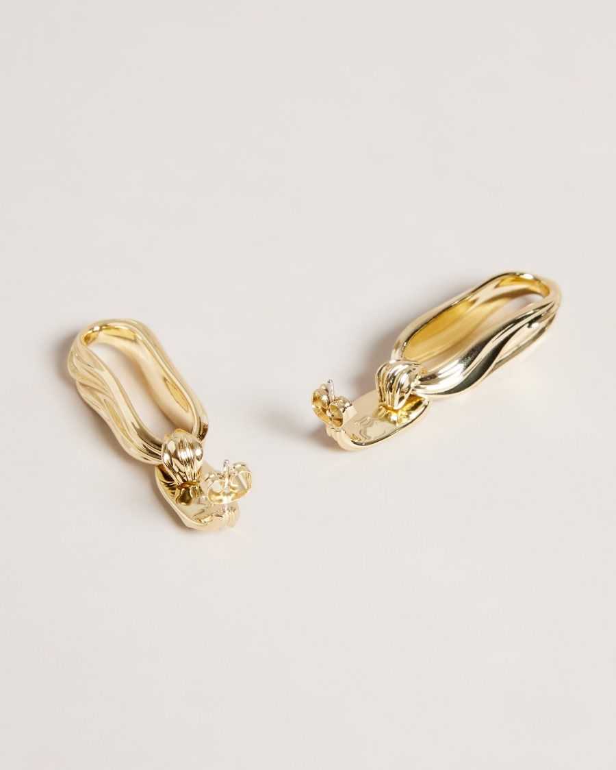 Ted Baker Rendali Ripple Chain?Drop Earrings Gold Colour | 31895-EKZU