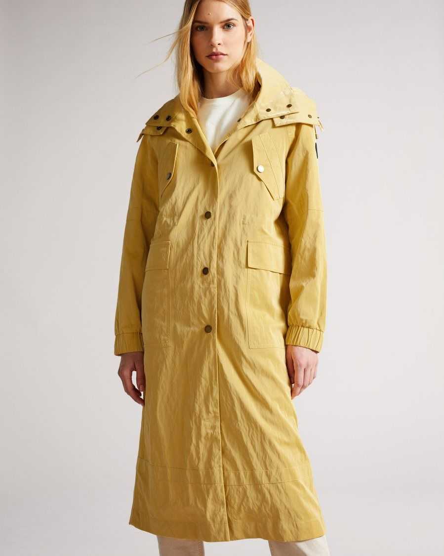 Ted Baker Renniey Technical Rain Mac Yellow | 01346-TNAQ