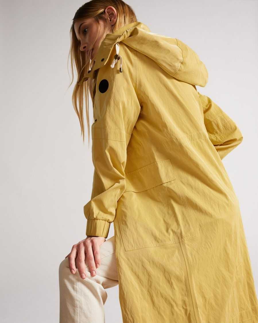 Ted Baker Renniey Technical Rain Mac Yellow | 01346-TNAQ