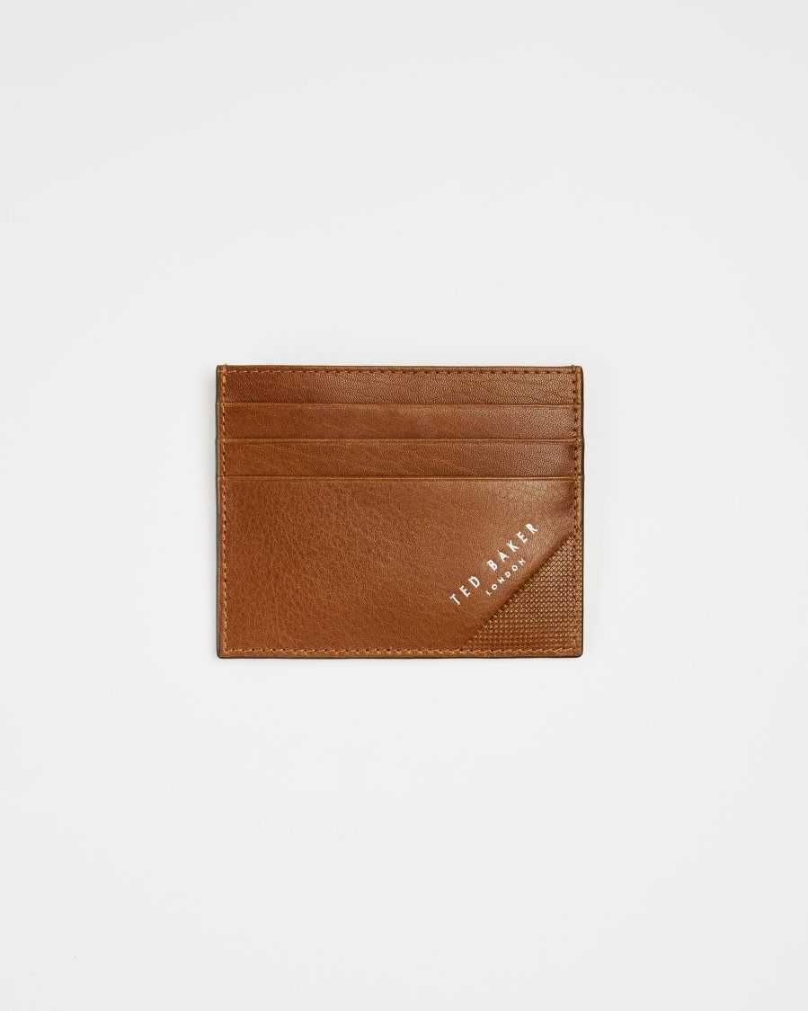 Ted Baker Rifle Embossed Corner Leather Cardholder Tan | 73596-QWHL