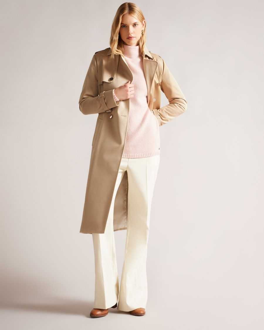 Ted Baker Robbii Lightweight Showerproof Trench Coat Natural | 75861-XDGT