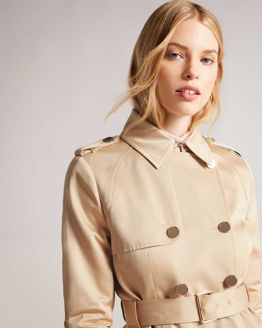 Ted Baker Robbii Lightweight Showerproof Trench Coat Natural | 75861-XDGT