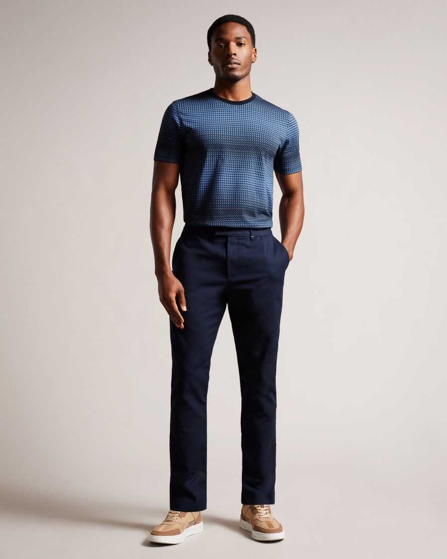 Ted Baker Ronete Regular Fit Geometric T-Shirt Dark Blue | 79081-XCVN