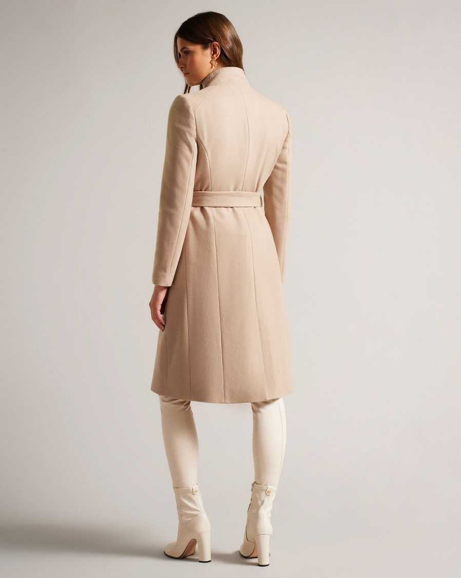 Ted Baker Rose Wool Wrap Coat Camel | 25403-RSIV