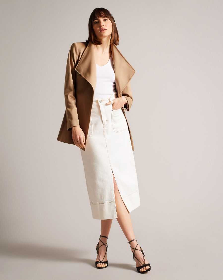 Ted Baker Rosiaas Short Wrap Trench Coat Brown-Tan | 39241-KAMB