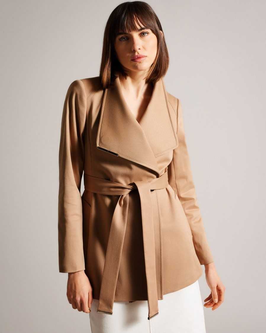 Ted Baker Rosiaas Short Wrap Trench Coat Brown-Tan | 39241-KAMB