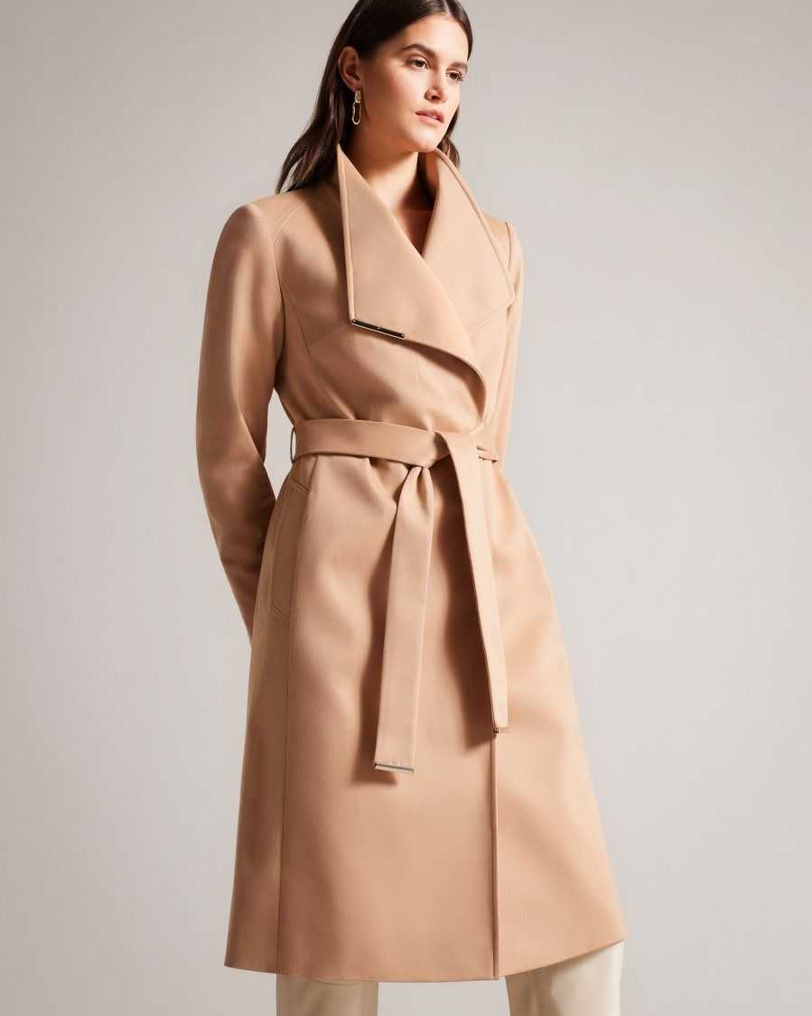 Ted Baker Rosina Midi Length Wrap Trench Coat Brown-Tan | 34069-UOPL