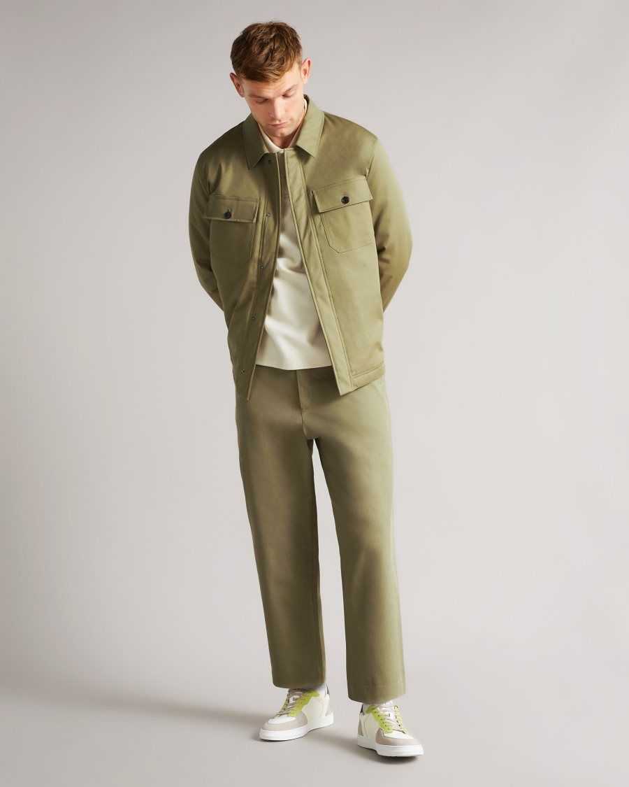 Ted Baker Roster Cavalry Twill Wadded Jacket Pale Green | 74291-PABF