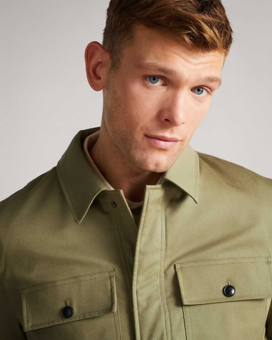 Ted Baker Roster Cavalry Twill Wadded Jacket Pale Green | 74291-PABF