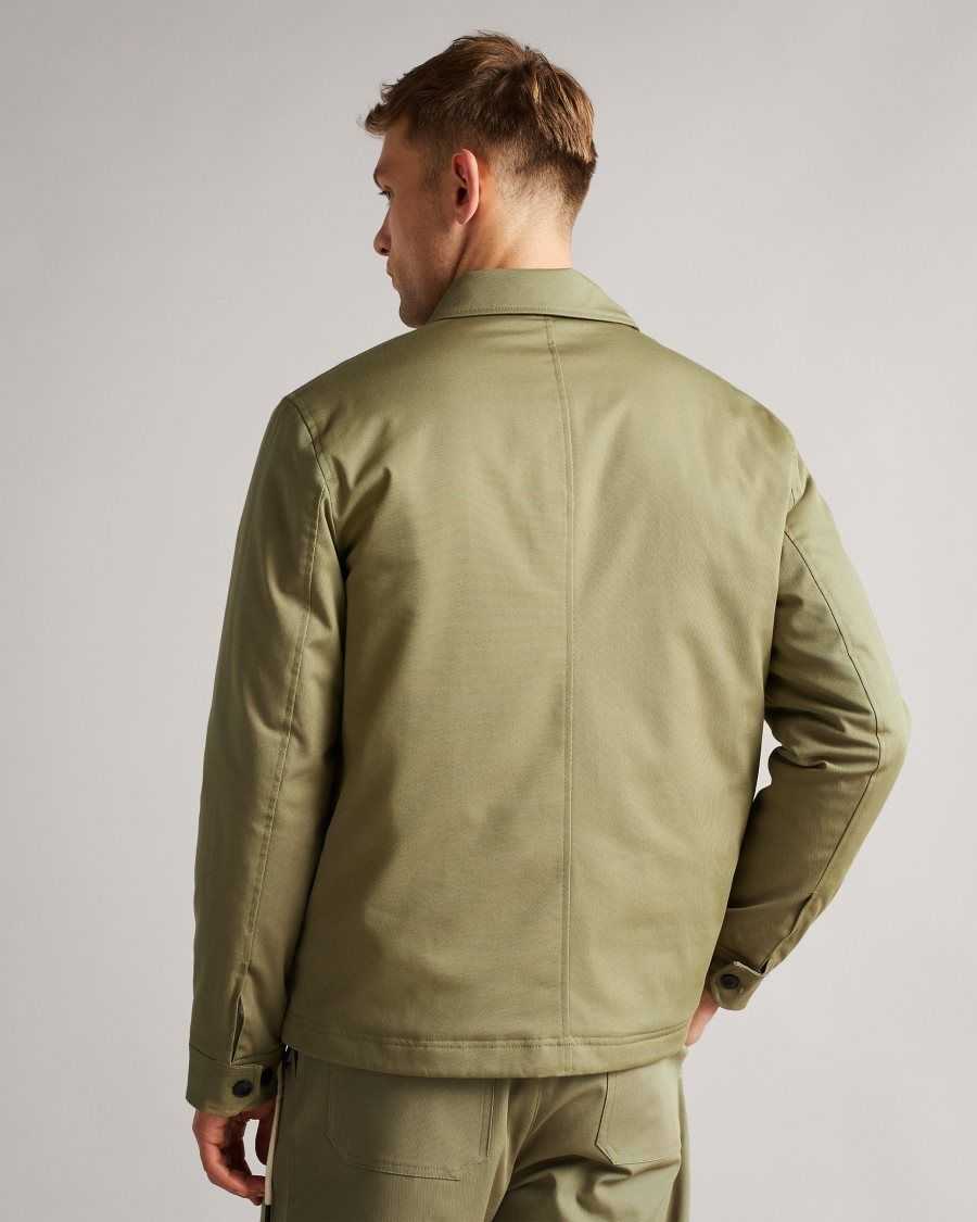 Ted Baker Roster Cavalry Twill Wadded Jacket Pale Green | 74291-PABF