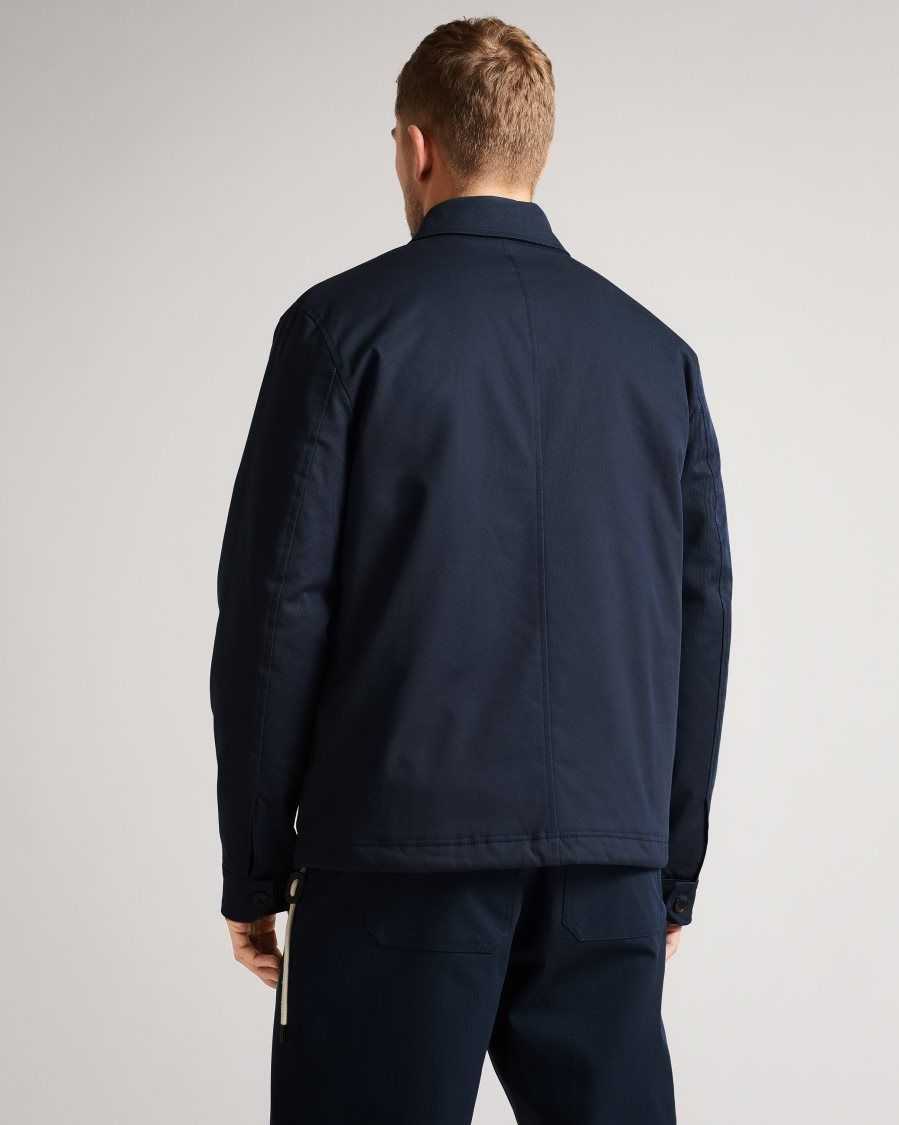 Ted Baker Roster Cavalry Twill Wadded Jacket Dark Navy | 31298-DRUL