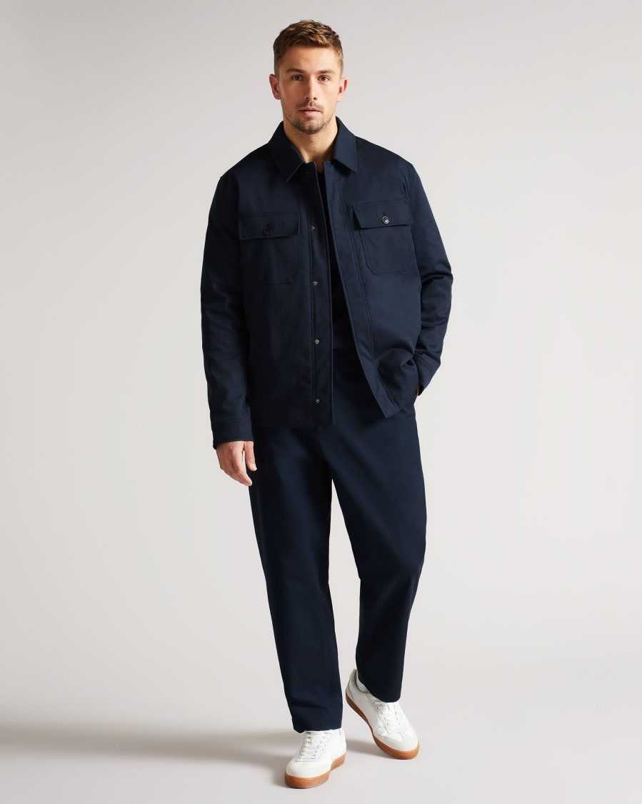 Ted Baker Roster Cavalry Twill Wadded Jacket Dark Navy | 31298-DRUL