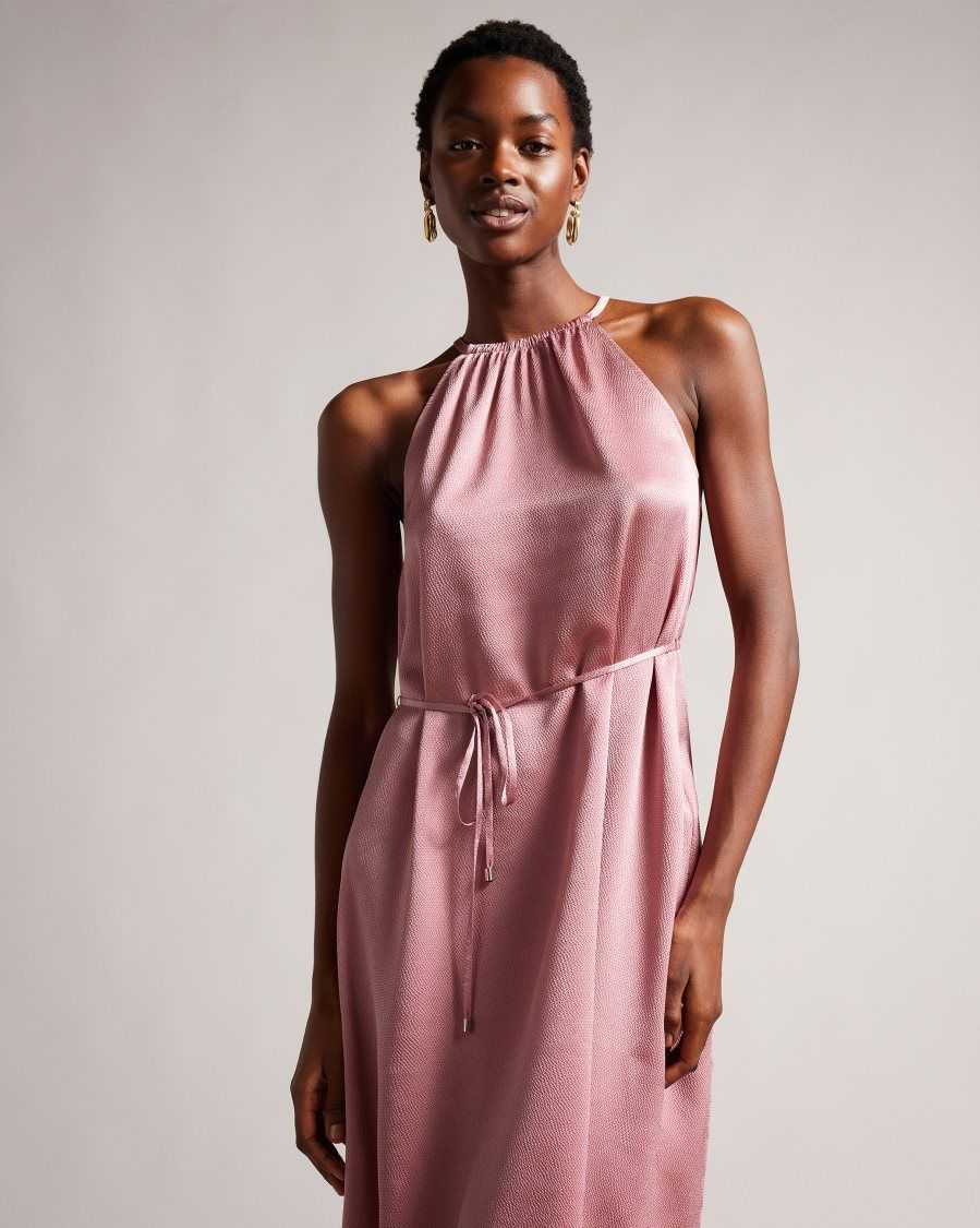 Ted Baker Roxieyy Halterneck Midaxi Dress Dusky Pink | 52693-QKWN