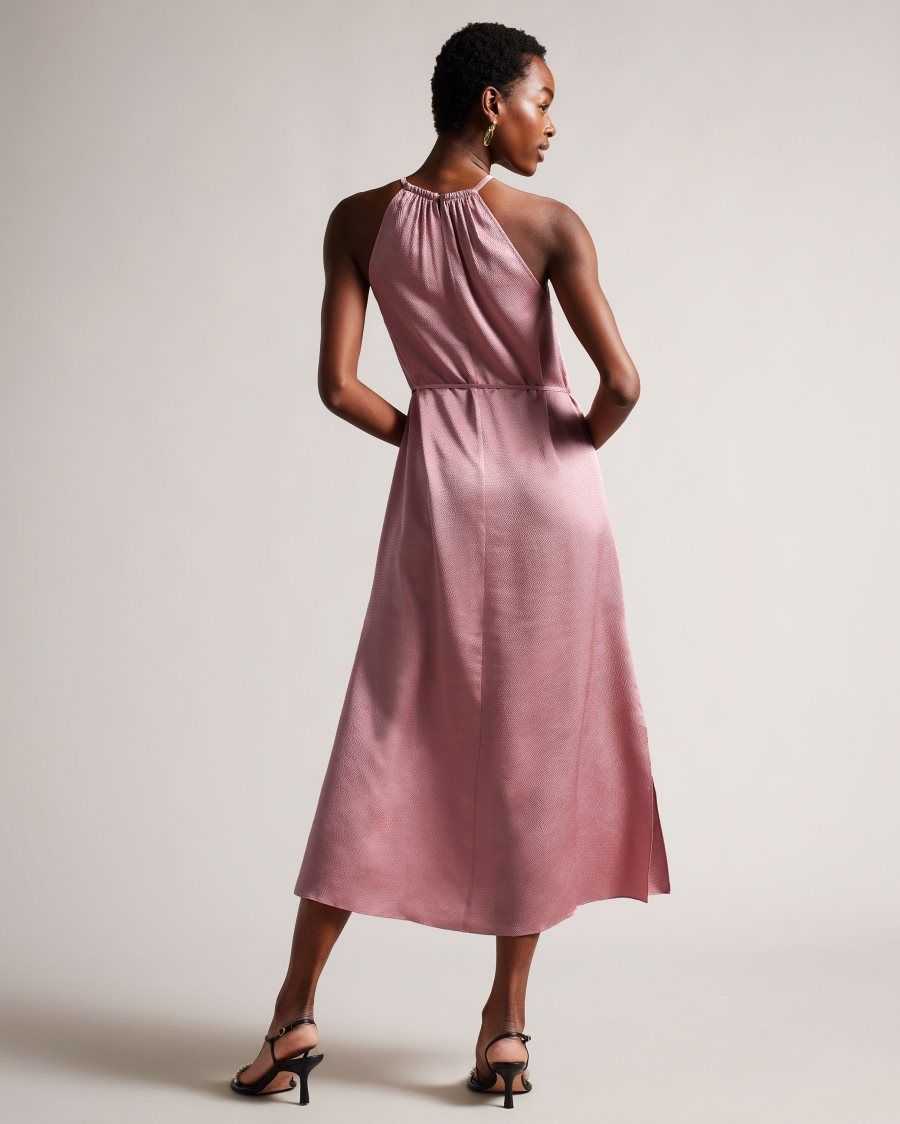 Ted Baker Roxieyy Halterneck Midaxi Dress Dusky Pink | 52693-QKWN