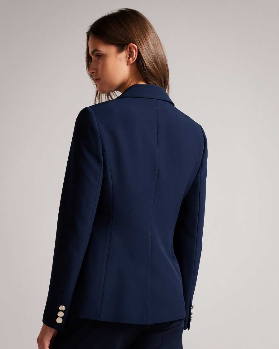 Ted Baker Rrae Slim Tailored Jacket Navy | 01627-ZVAH