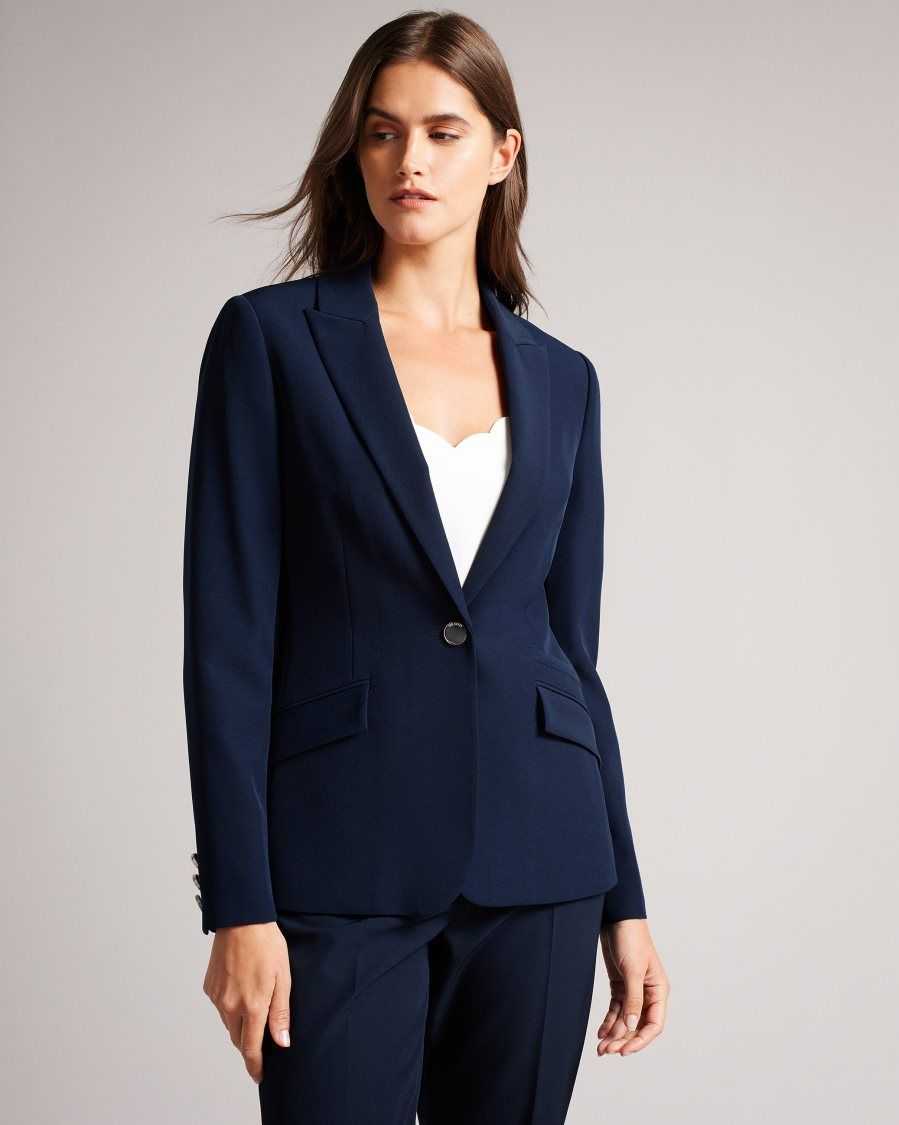 Ted Baker Rrae Slim Tailored Jacket Navy | 01627-ZVAH