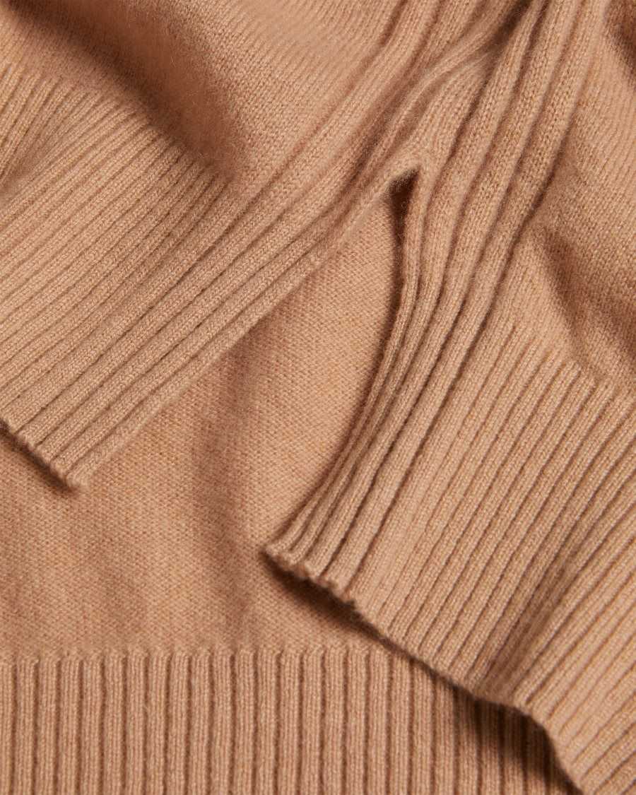 Ted Baker Ruthell Organic Cashmere Roll Neck Jumper Camel | 52063-WEAN