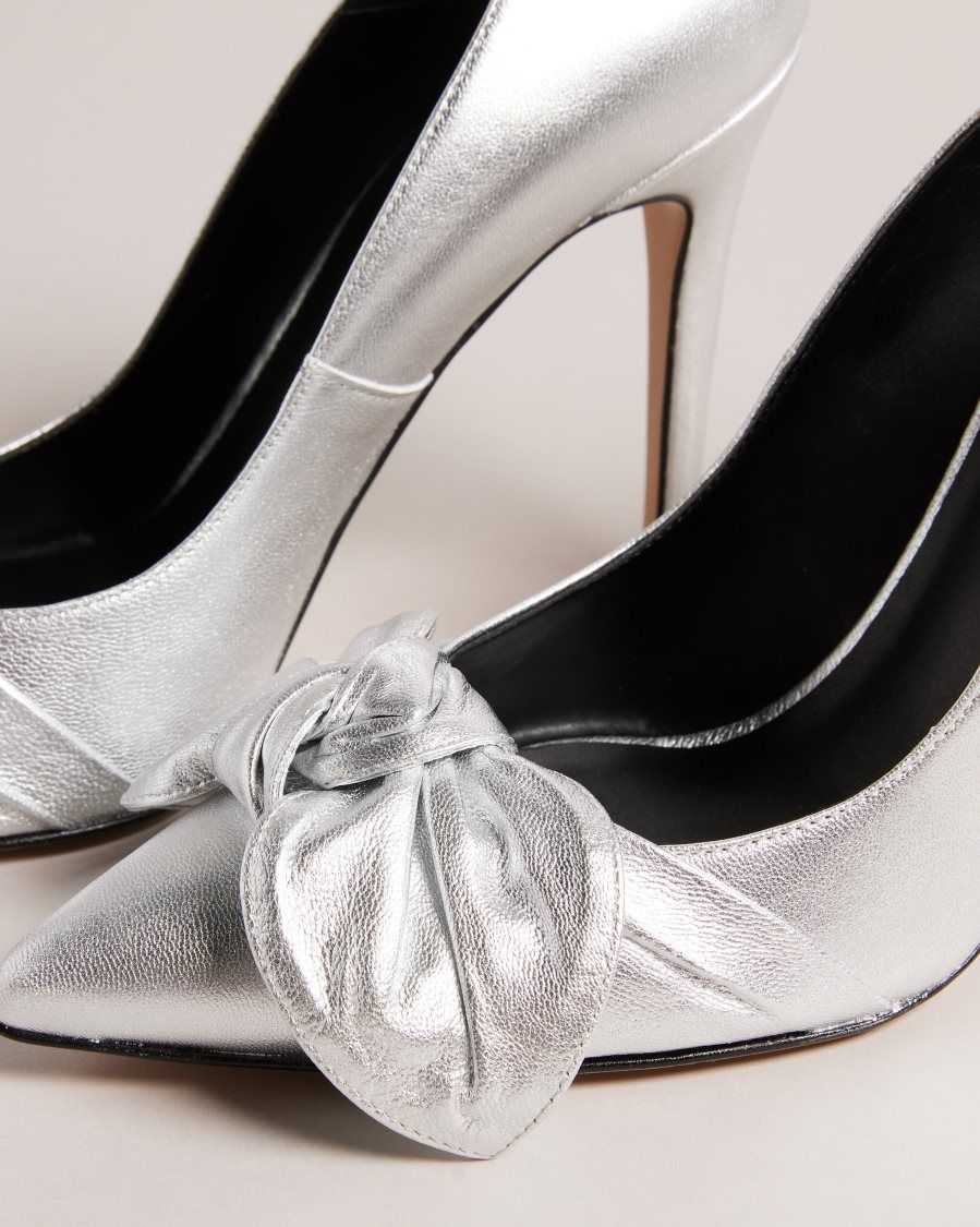 Ted Baker Ryal Metallic Court Shoes Silver | 19258-RXVT