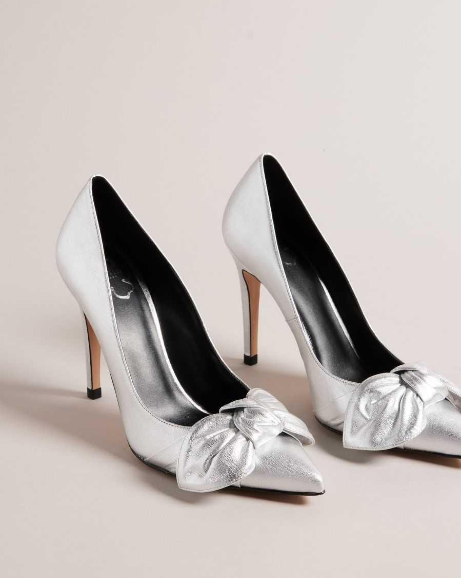 Ted Baker Ryal Metallic Court Shoes Silver | 19258-RXVT