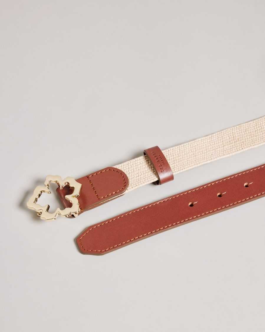 Ted Baker Rylans Magnolia Buckle Belt Natural | 21473-VLZS