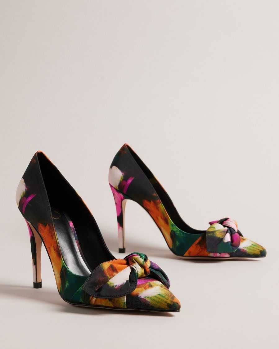 Ted Baker Ryoh Art Print Heeled Court Shoes Black | 89241-JHXI